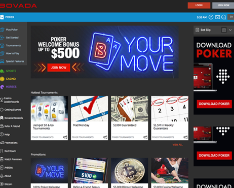 Screenshot Bovada Single Deck Blackjack