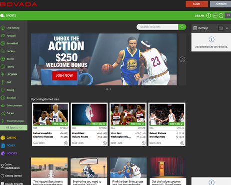 Screenshot Bovada Sports Basketball