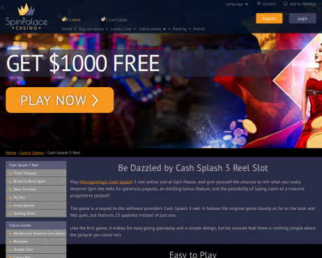 Screenshot Spin Palace Cash Splash
